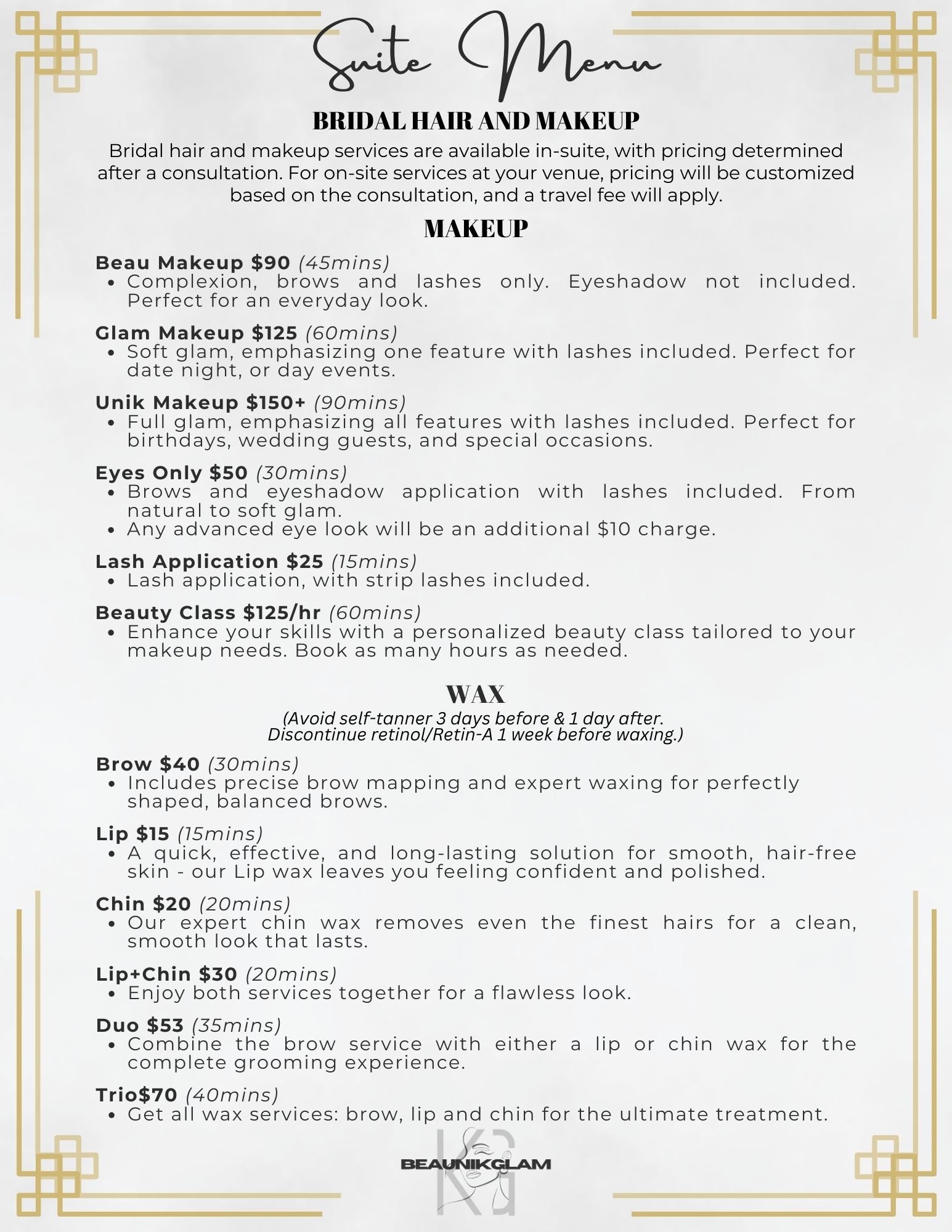 Beau Makeup (45mins)